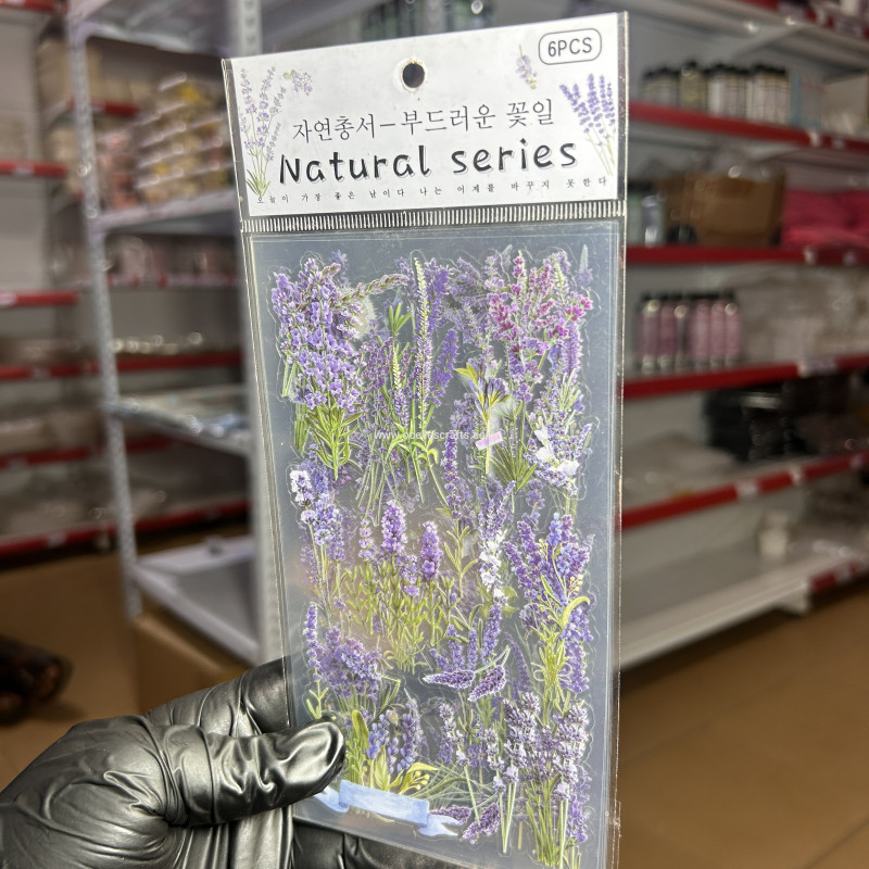 6pcs Violet Natural Series Sticker