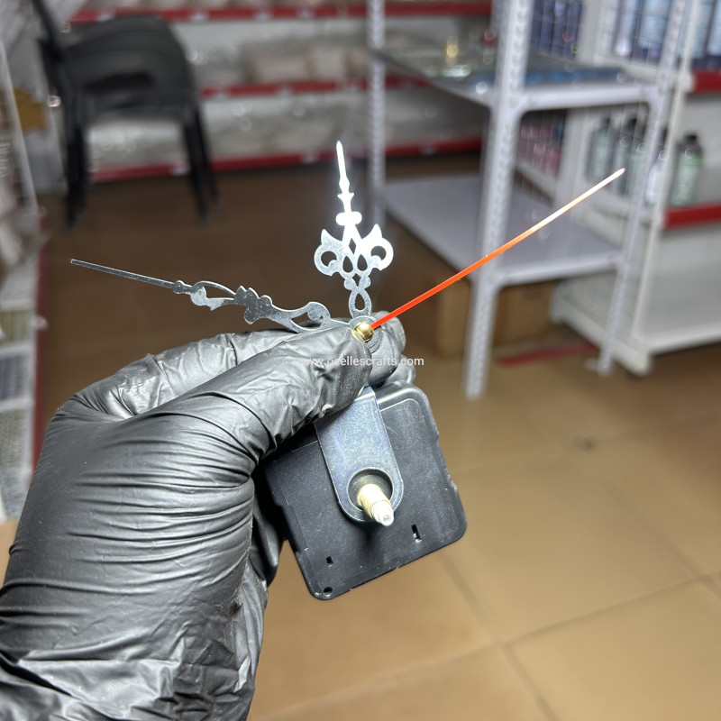 Black Small Clock Hands With Clock Engine or Mechanism