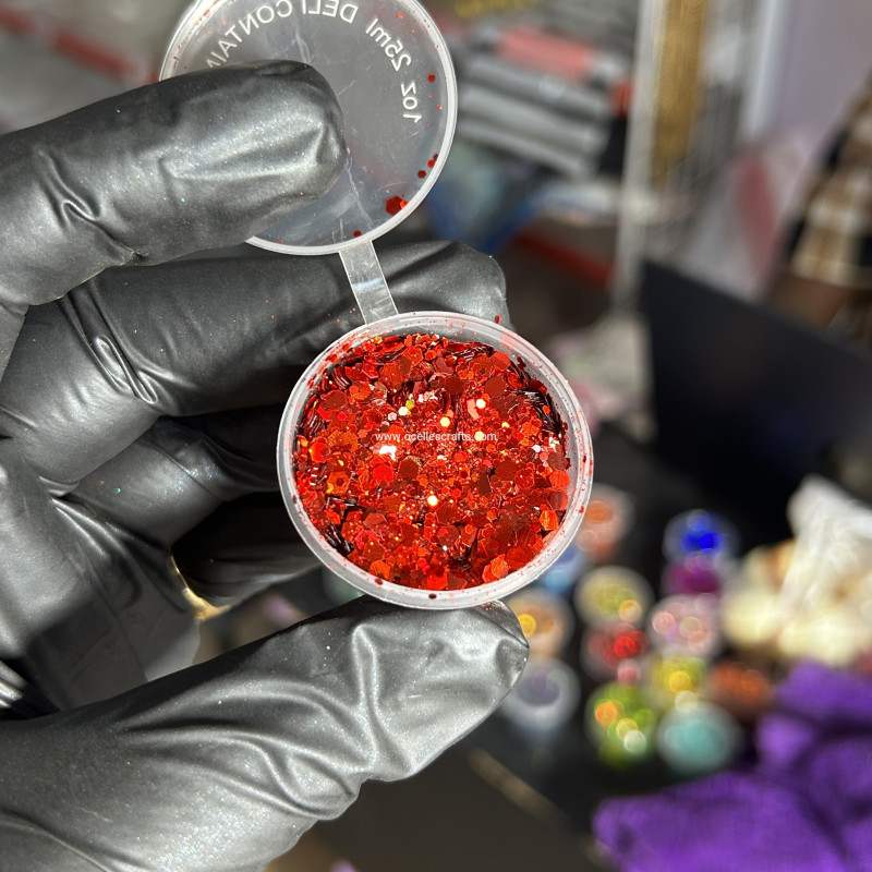 Red Holographic Chunky Glitter