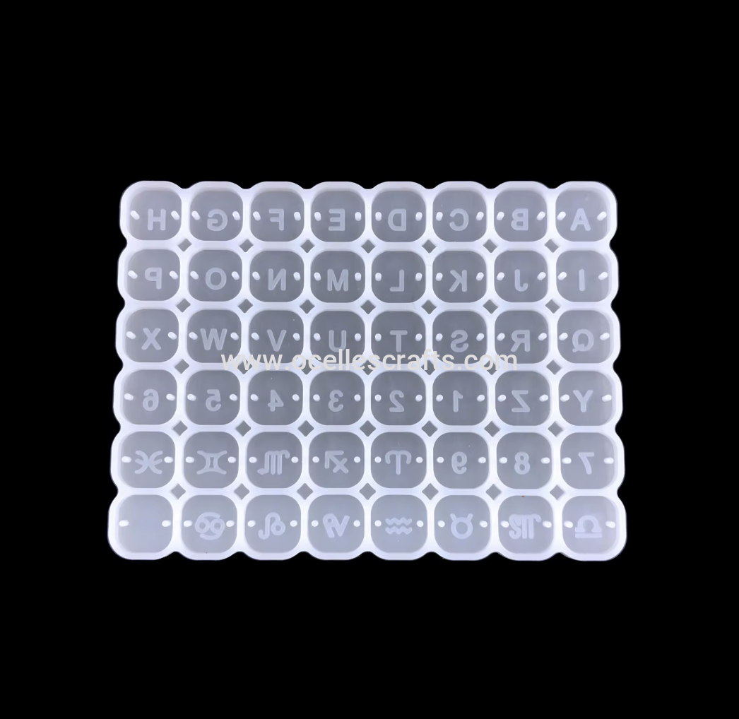 48 Cavity Mini Square Double Hole Alphanumeric Bracelet Mold