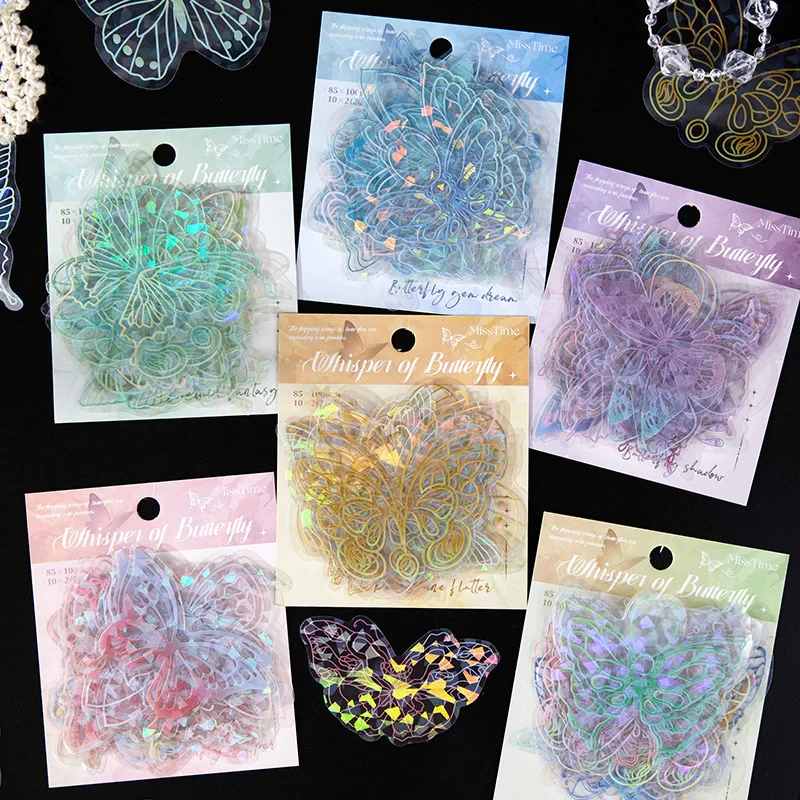 20pcs holographic cute butterfly sticker